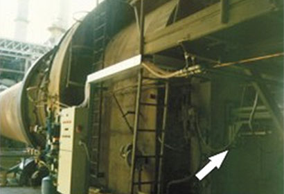 Example of the placing of camera probe with automatic pop-up in cement factory